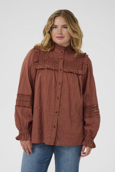 Kaffe Curve Jessa Shirt Henna Brown - Блузи и туники - 