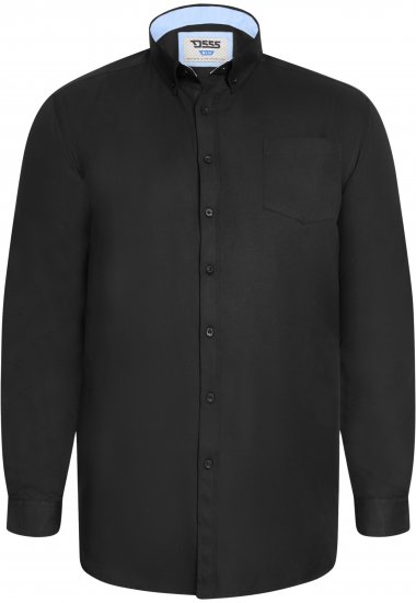 D555 Richard Оксфорд Риза С Дълъг Ръкав TALL Черна - TALL Ризи - 
