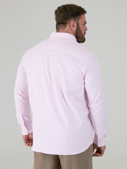 D555 Richard Оксфорд Риза С Дълъг Ръкав TALL Розова - TALL Ризи - 