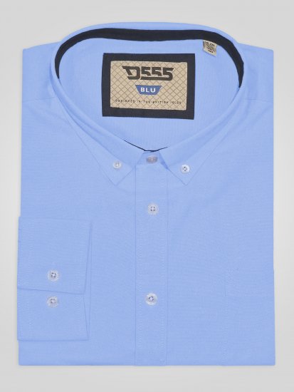 D555 Richard Оксфорд Риза С Дълъг Ръкав TALL Небесносиня - TALL Ризи - 