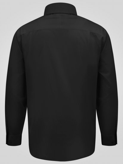 D555 Oliver Еластична Риза С Дълъг Ръкав Устойчива На Петна Без Гладене Черна - Ризи - мъжки ризи големи размери