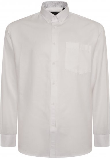 Kam Jeans P020 Premium Long sleeve Oxford Shirt White - Ризи - мъжки ризи големи размери