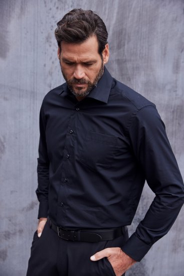 JP1880 Comfort Fit with Chest Pocket Shirt TALL Black - TALL Ризи - 