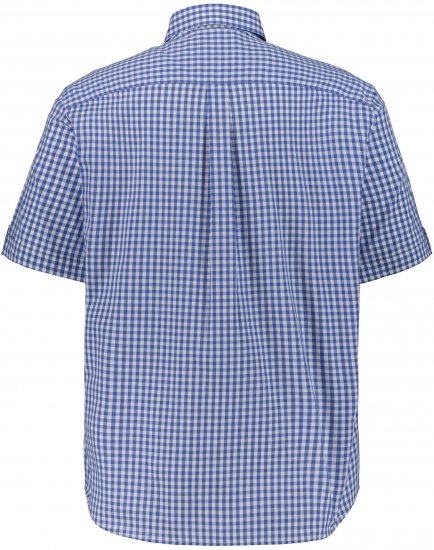 JP1880 Short Sleeve Check Print Traditional Shirt Blue - Ризи - мъжки ризи големи размери