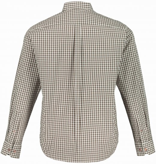 JP1880 Long Sleeve Check Print Traditional Shirt Brown - Ризи - мъжки ризи големи размери