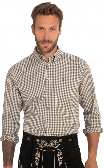 JP1880 Shirt Checked Traditional Long Sleeve Olive Green - Празнично облекло - Празнично облекло – За да празнувате стилно и удобно