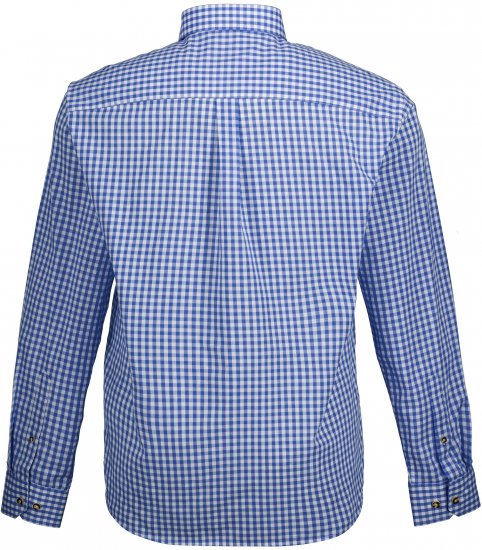 JP1880 Shirt Traditional Checked Long Sleeve Blue - Ризи - мъжки ризи големи размери