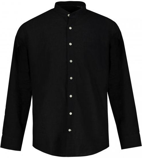 JP1880 Shirt Linen Blend Long Sleeve Black TALL - МЪЖКО ОБЛЕКЛО MT-6XLT - дрехи за високи мъже