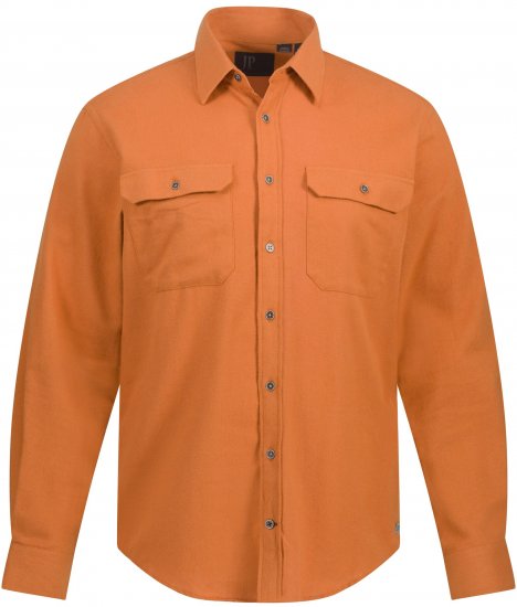 JP1880 Shirt Flannel Long Sleeve Orange TALL - МЪЖКО ОБЛЕКЛО MT-6XLT - дрехи за високи мъже
