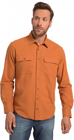 JP1880 Shirt Flannel Long Sleeve Orange TALL - МЪЖКО ОБЛЕКЛО MT-6XLT - дрехи за високи мъже