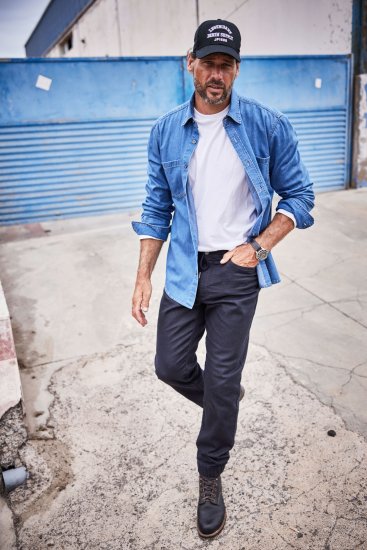 JP1880 Shirt Denim Long Sleeve Blue TALL - МЪЖКО ОБЛЕКЛО MT-6XLT - дрехи за високи мъже