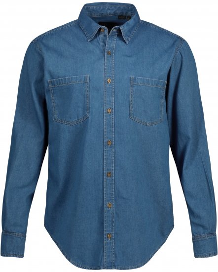JP1880 Shirt Denim Long Sleeve Blue TALL - МЪЖКО ОБЛЕКЛО MT-6XLT - дрехи за високи мъже