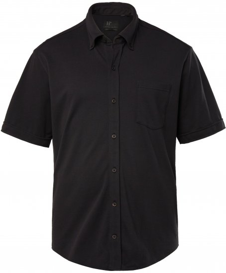 JP1880 Shirt Pique Flexnamic Short Sleeve Black TALL - МЪЖКО ОБЛЕКЛО MT-6XLT - дрехи за високи мъже