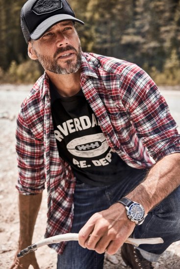 JP1880 Shirt Flannel Checked Long Sleeve Red TALL - МЪЖКО ОБЛЕКЛО MT-6XLT - дрехи за високи мъже