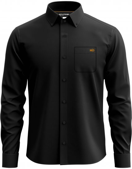 Motley Denim Lisbon Long Sleeve Shirt Black - Ризи - мъжки ризи големи размери