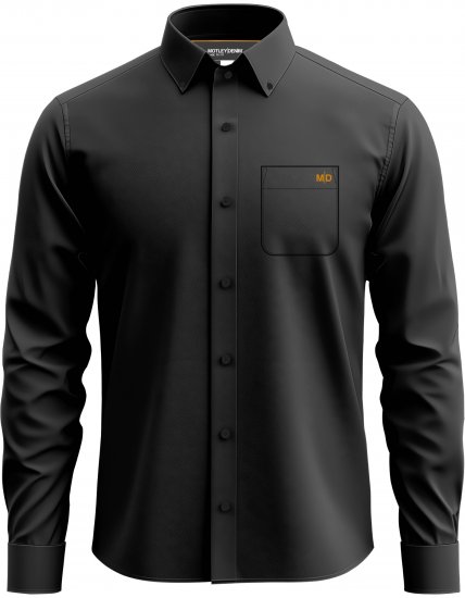Motley Denim Lisbon Long Sleeve Shirt Charcoal - Ризи - мъжки ризи големи размери