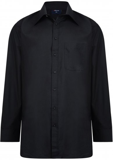 Espionage SH151 Plain Collar Long Sleeve Shirt Black - Ризи с дълги ръкави - 