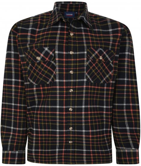 Espionage SH401 Checked Cotton Overshirt Black/Red - Суичъри & cуичъри с качулка - мъжки суичъри големи размери