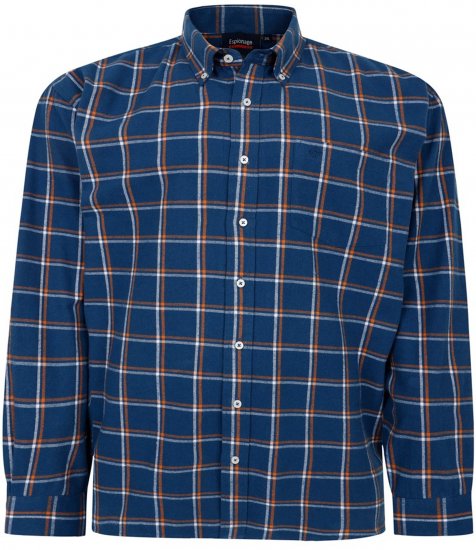 Espionage SH421 Long Sleeve Checked Shirt Blue/Orange - Ризи с дълги ръкави - 