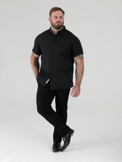 D555 James Оксфорд Риза С Къс Ръкав TALL Черна - TALL Ризи - 