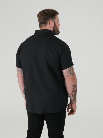 D555 James Оксфорд Риза С Къс Ръкав TALL Черна - TALL Ризи - 