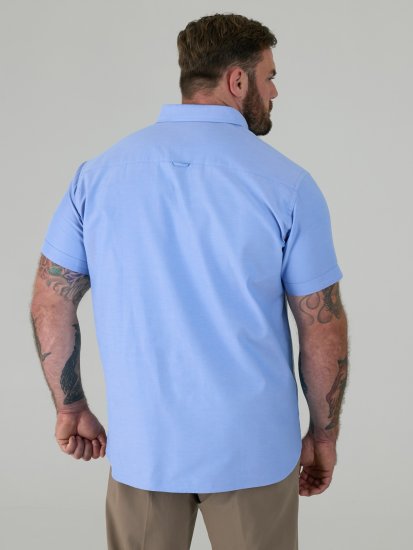 D555 James Оксфорд Риза С Къс Ръкав TALL Небесносиня - TALL Ризи - 