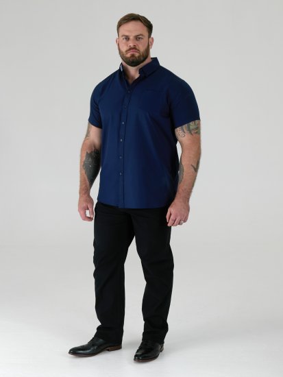 D555 James Оксфорд Риза С Къс Ръкав TALL Тъмносиня - TALL Ризи - 
