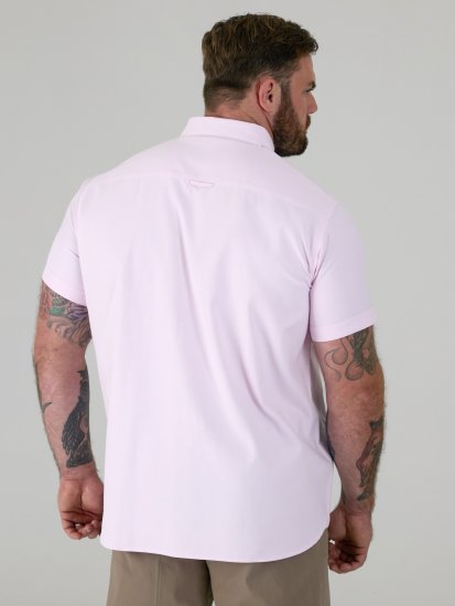 D555 James Оксфорд Риза С Къс Ръкав TALL Розова - TALL Ризи - 