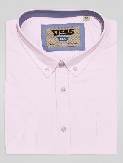 D555 James Оксфорд Риза С Къс Ръкав TALL Розова - TALL Ризи - 