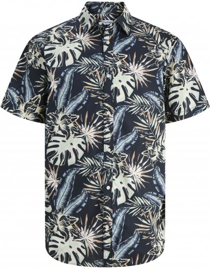 Jack & Jones Honolulu Short Sleeve Resort Shirt Black - Ризи - мъжки ризи големи размери