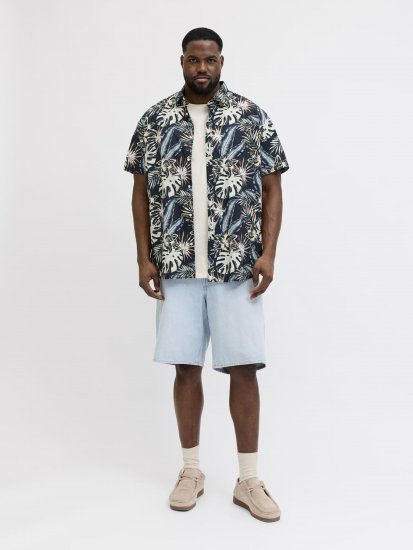 Jack & Jones Honolulu Short Sleeve Resort Shirt Black - Ризи - мъжки ризи големи размери