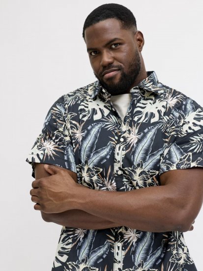 Jack & Jones Honolulu Short Sleeve Resort Shirt Black - Ризи - мъжки ризи големи размери