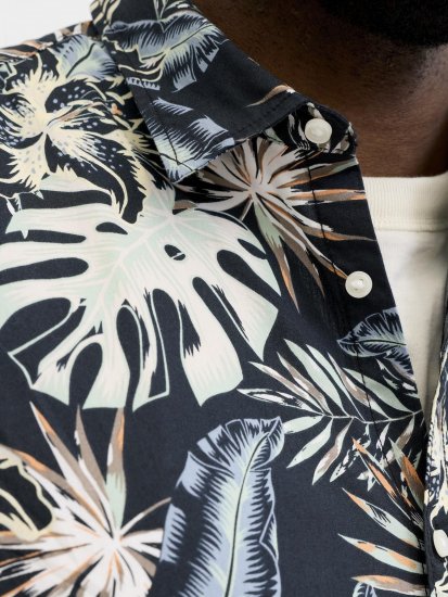 Jack & Jones Honolulu Short Sleeve Resort Shirt Black - Ризи - мъжки ризи големи размери