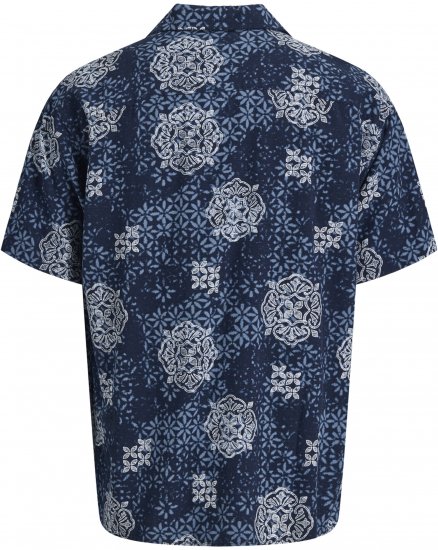 Jack & Jones Alfredo Shirt Short Sleeve Blue - Ризи с къс ръкав - мъжки ризи с къс ръкав големи размери