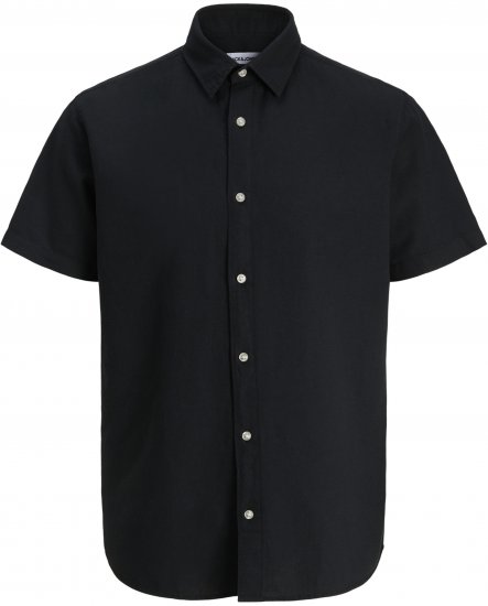 Jack & Jones Breeze Linen Short Sleeve Shirt Black - Ризи - мъжки ризи големи размери