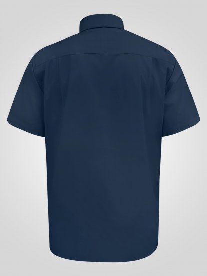 D555 Lucas Еластична Риза С Къс Ръкав Устойчива На Петна Без Гладене Тъмносиня - Ризи - мъжки ризи големи размери