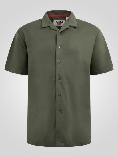 D555 Connor Stretch Cuban Collar Reosrt Short Sleeve Shirt Khaki - Ризи - мъжки ризи големи размери