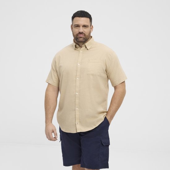North Latitude 51106 Short Sleeve Shirt Sand - Ризи с къс ръкав - мъжки ризи с къс ръкав големи размери