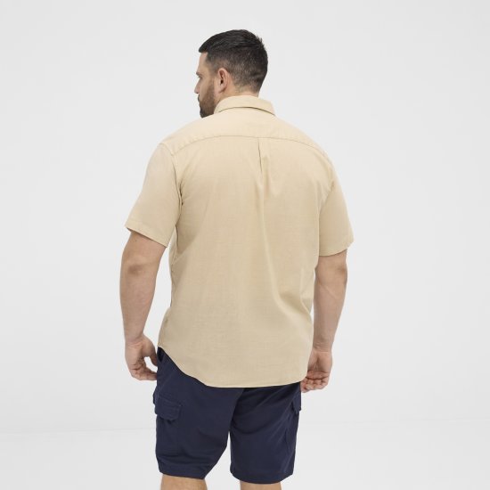 North Latitude 51106 Short Sleeve Shirt Sand - Ризи с къс ръкав - мъжки ризи с къс ръкав големи размери