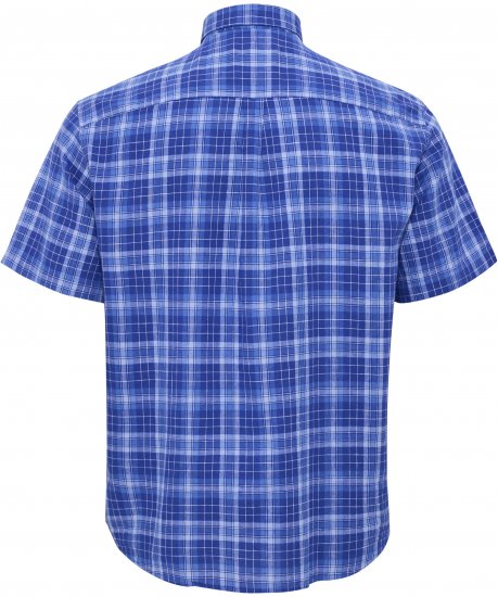 North Latitude 51145 Checked Short Sleeve Shirt Cobolt Blue - Ризи с къс ръкав - мъжки ризи с къс ръкав големи размери