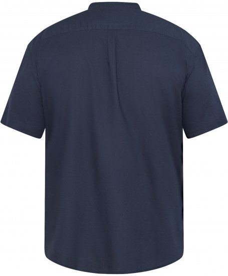 North Latitude 61109 Риза с Къс Ръкав и Мандарин Яка Тъмносин - Ризи - мъжки ризи големи размери