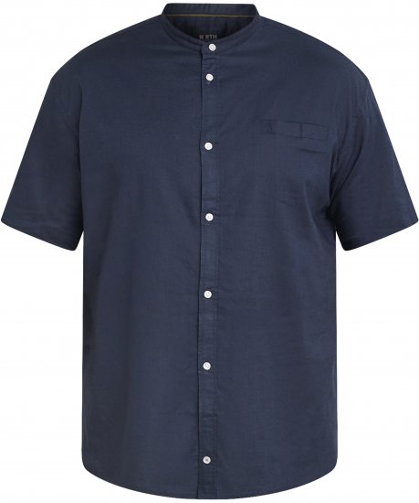 North Latitude 61109 Риза с Къс Ръкав и Мандарин Яка Тъмносин - Ризи - мъжки ризи големи размери