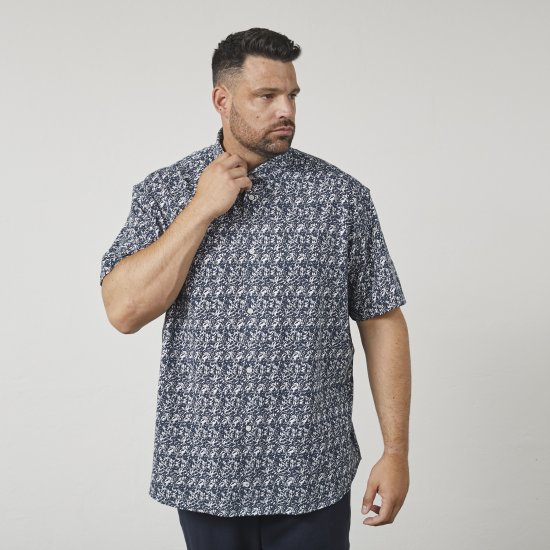 North Latitude 61114 Джърси Риза с Цялостен Принт Тъмносин - Ризи - мъжки ризи големи размери