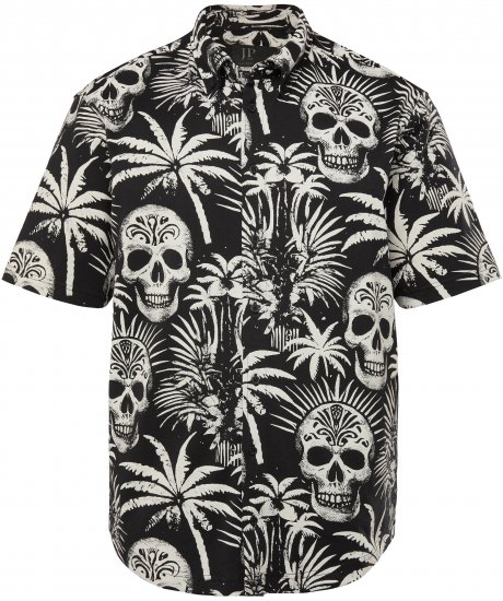 JP1880 Skull Pattern Jersey Short Sleeve Shirt Black - Ризи - мъжки ризи големи размери
