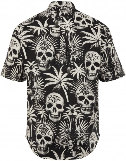 JP1880 Skull Pattern Jersey Short Sleeve Shirt Black - Ризи - мъжки ризи големи размери