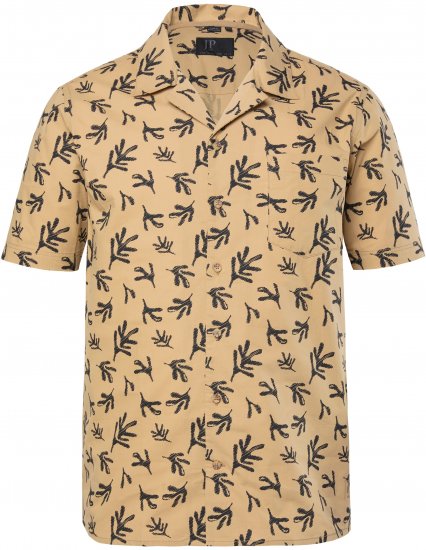 JP1880 Boxy Cuba Short Sleeve Shirt Camel - Ризи - мъжки ризи големи размери