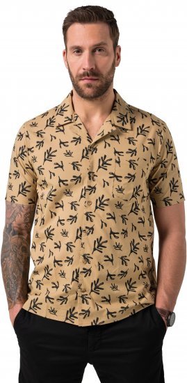 JP1880 Boxy Cuba Short Sleeve Shirt Camel - Ризи - мъжки ризи големи размери