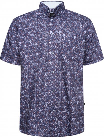 Kam Jeans P044 Premium Floral Printed Moonlight - Ризи с къс ръкав - мъжки ризи с къс ръкав големи размери