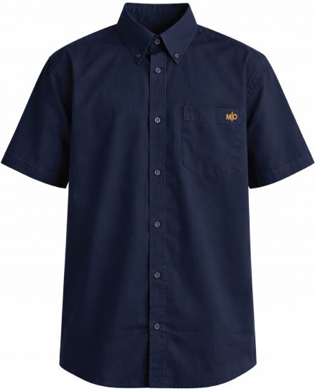 Motley Denim Zagreb Риза с къс ръкав Тъмносин - Ризи - мъжки ризи големи размери