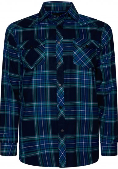 Kam Jeans 6353 Western Check Shirt Navy - Ризи - мъжки ризи големи размери